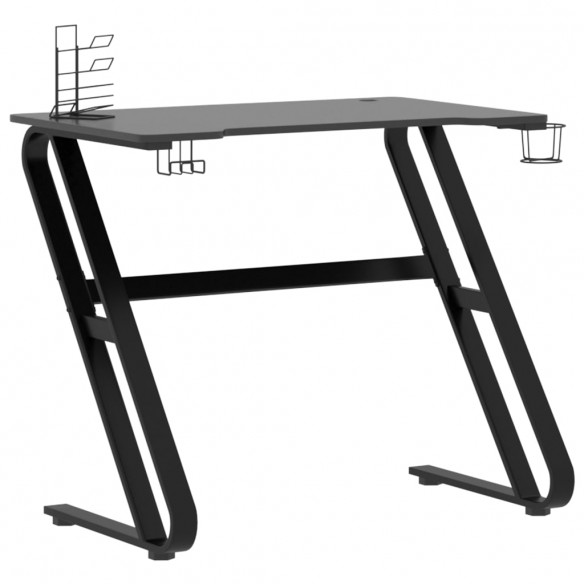 Bureau de jeu avec pieds en forme de ZZ Noir 90x60x75 cm Bureau de jeu avec pieds en forme de ZZ Noir 90x60x75 cm