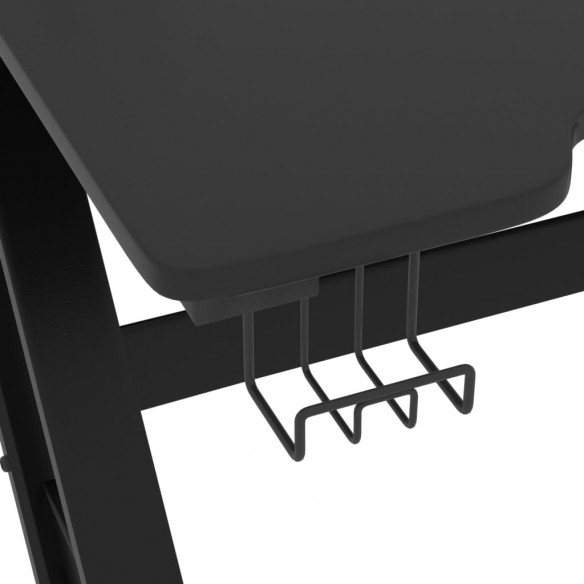 Bureau de jeu avec pieds en forme de ZZ Noir 90x60x75 cm Bureau de jeu avec pieds en forme de ZZ Noir 90x60x75 cm