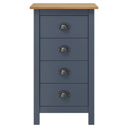 Buffet Hill Gris 46x35x80 cm Bois de pin solide 2