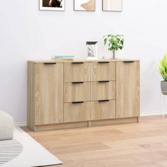 Buffets 2 pcs Chêne sonoma 60x30x70 cm 