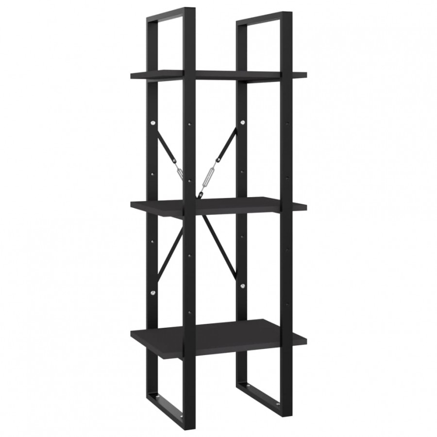 Bibliothèque à 3 niveaux Gris 40x30x105 cm Aggloméré