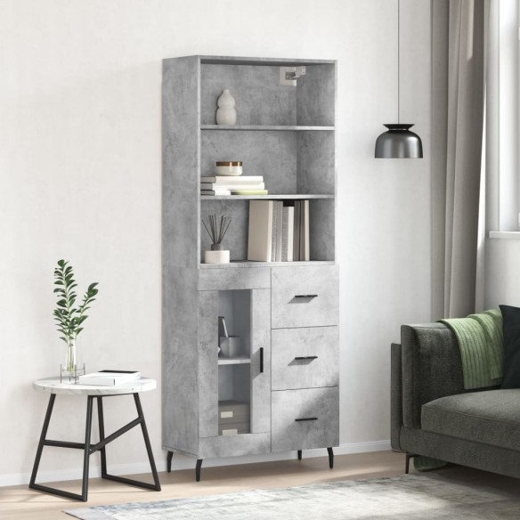 Buffet haut Gris béton 69,5x34x180 cm 
