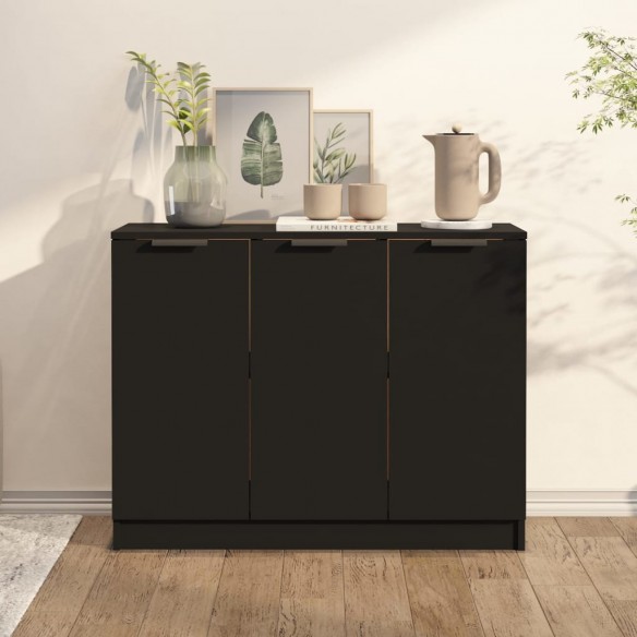 Buffet Noir 90,5x30x70 cm 