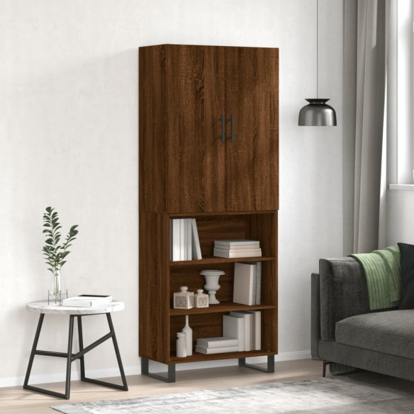 Buffet haut Chêne marron 69,5x34x180 cm 