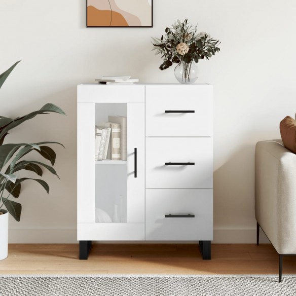 Buffet Blanc brillant 69,5x34x90 cm 