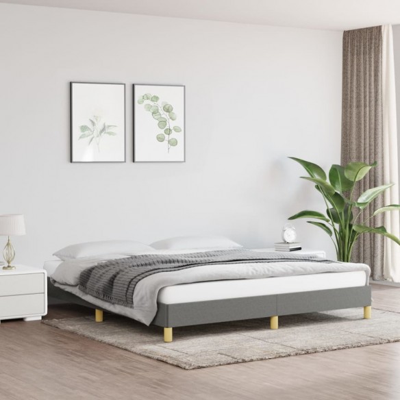 Lit Gris foncé 180 x 200 cm Tissu