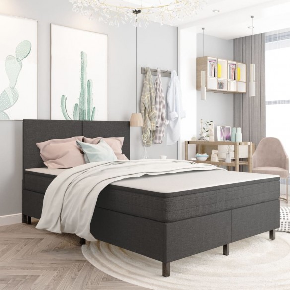 Lit Gris Tissu 160x200 cm