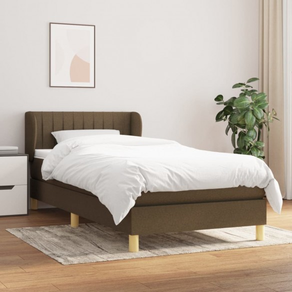 Lit avec matelas Marron foncé 90x200 cm