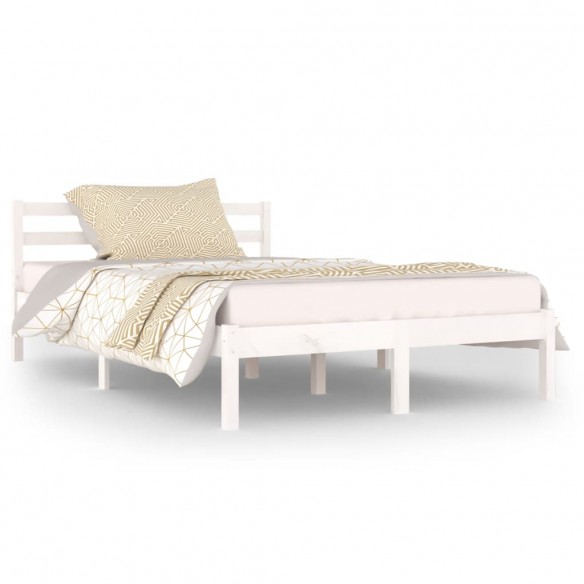 Lit Bois massif de pin 120x200 cm Blanc