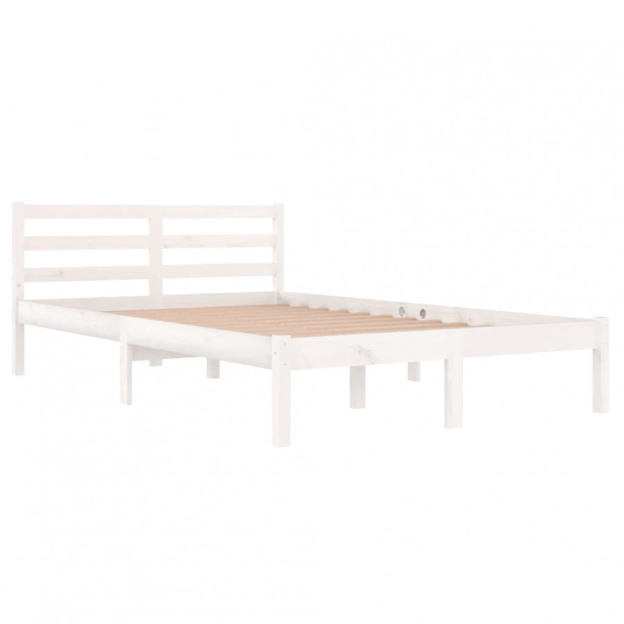 Lit Bois massif de pin 120x200 cm Blanc