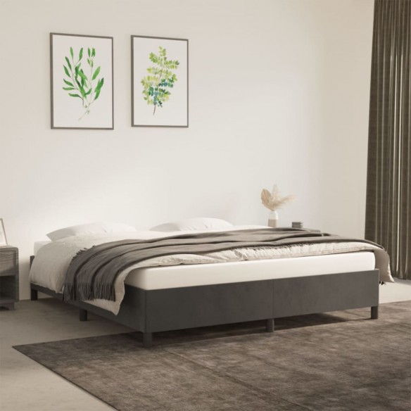 Lit Gris foncé 180 x 200 cm Velours
