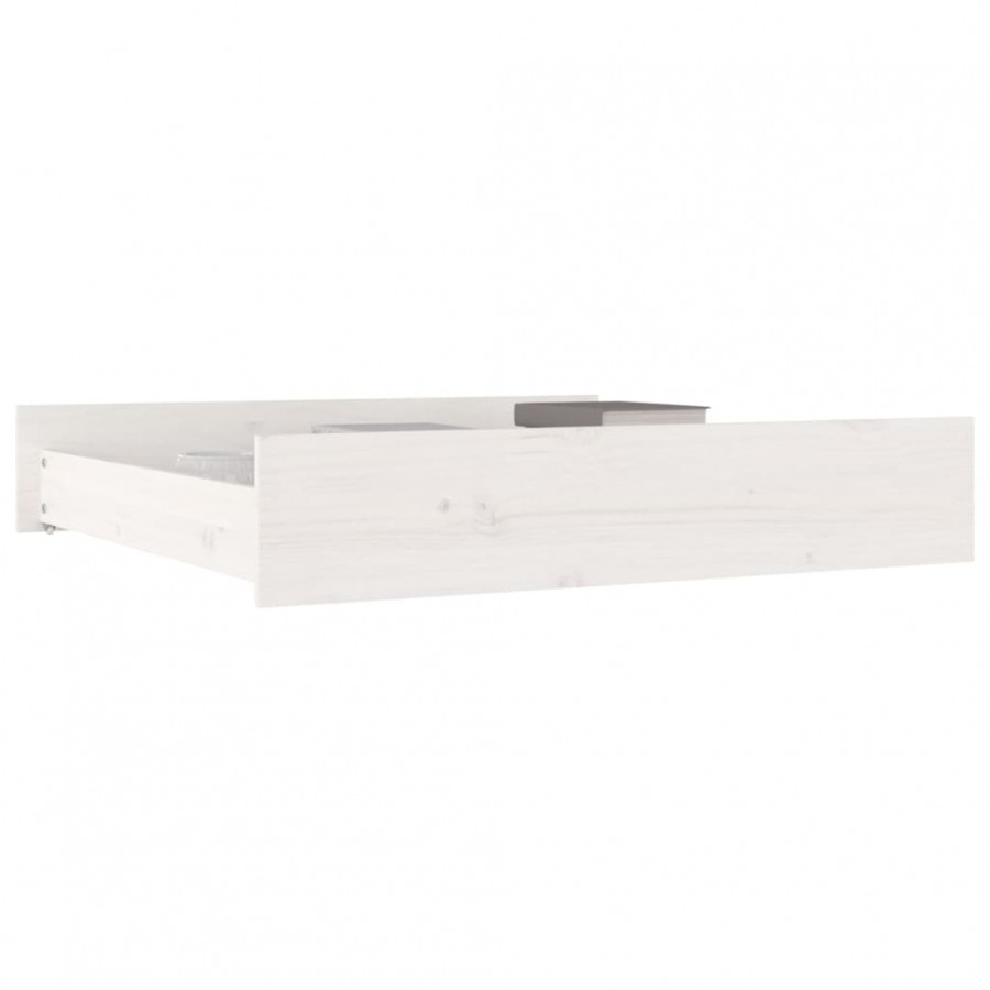 Tiroirs de lit 2 pcs blanc Bois de pin massif