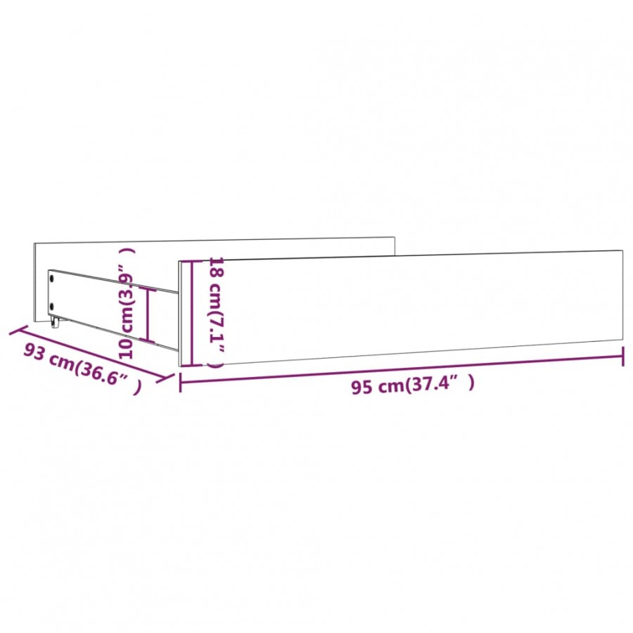 Tiroirs de lit 2 pcs blanc Bois de pin massif