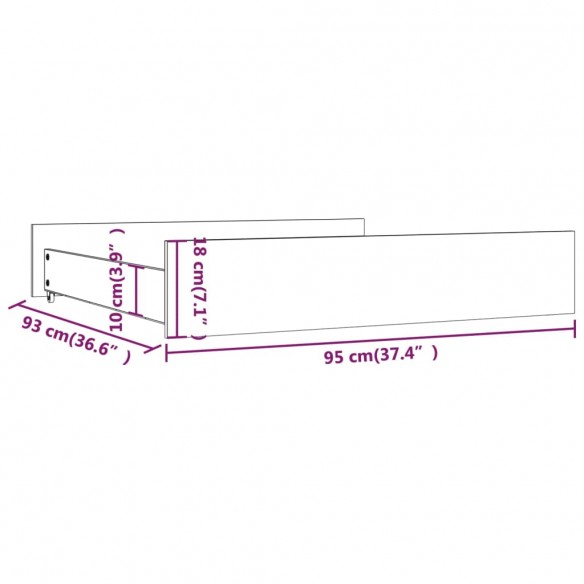 Tiroirs de lit 2 pcs blanc Bois de pin massif Tiroirs de lit 2 pcs blanc Bois de pin massif