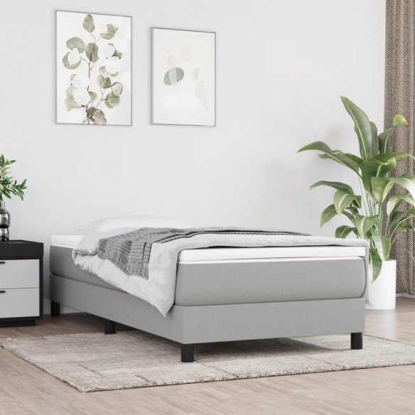 Lit Gris clair 90x200 cm Tissu