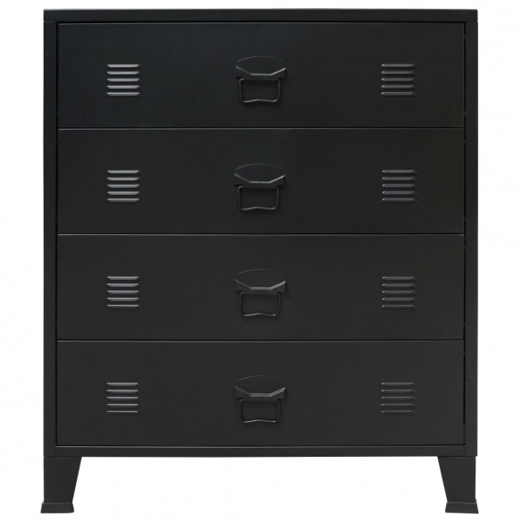 Commode à tiroirs Métal Style Industriel 78 x 40 x 93 cm Noir Commode à tiroirs Métal Style Industriel 78 x 40 x 93 cm Noir