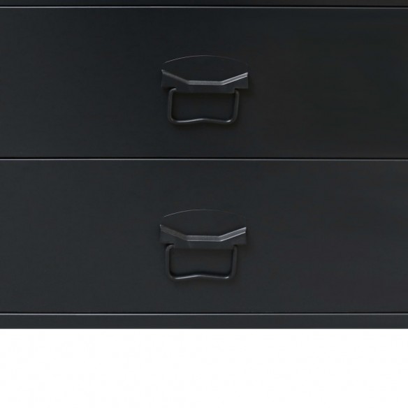 Commode à tiroirs Métal Style Industriel 78 x 40 x 93 cm Noir Commode à tiroirs Métal Style Industriel 78 x 40 x 93 cm Noir