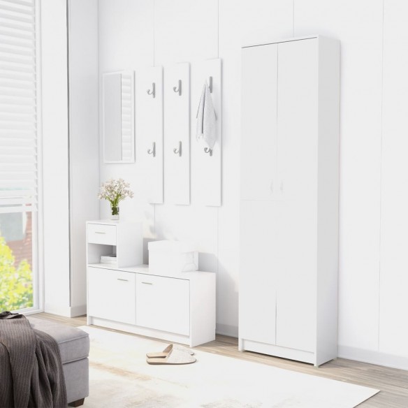 Garde-robe de couloir Blanc 55x25x189 cm Aggloméré Garde-robe de couloir Blanc 55x25x189 cm Aggloméré