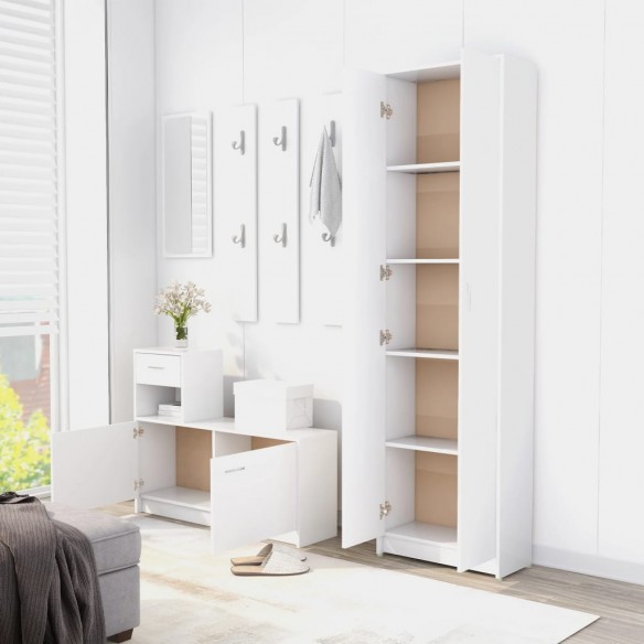 Garde-robe de couloir Blanc 55x25x189 cm Aggloméré Garde-robe de couloir Blanc 55x25x189 cm Aggloméré