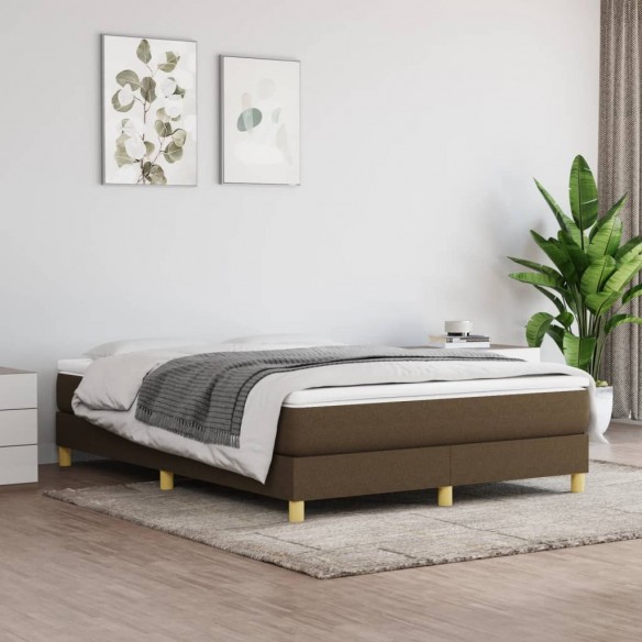 Lit Marron foncé 140x190 cm Tissu