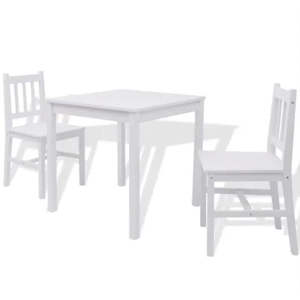 Ensemble de salle à manger trois pièces Pinède Blanc 2