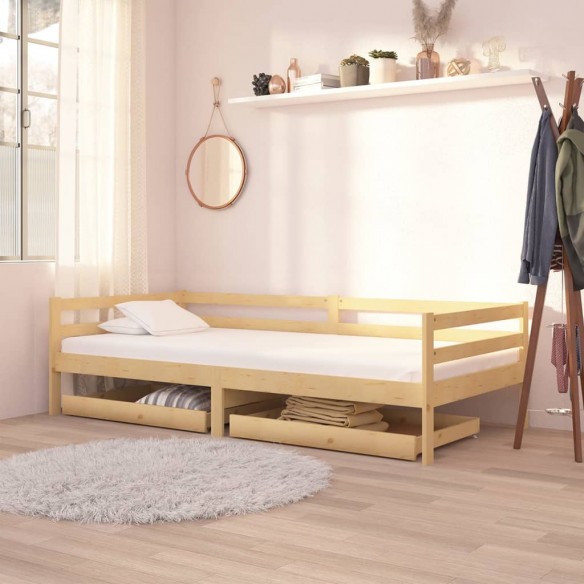 Tiroirs de lit 2 pcs Bois de pin massif