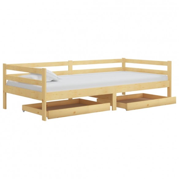 Tiroirs de lit 2 pcs Bois de pin massif Tiroirs de lit 2 pcs Bois de pin massif