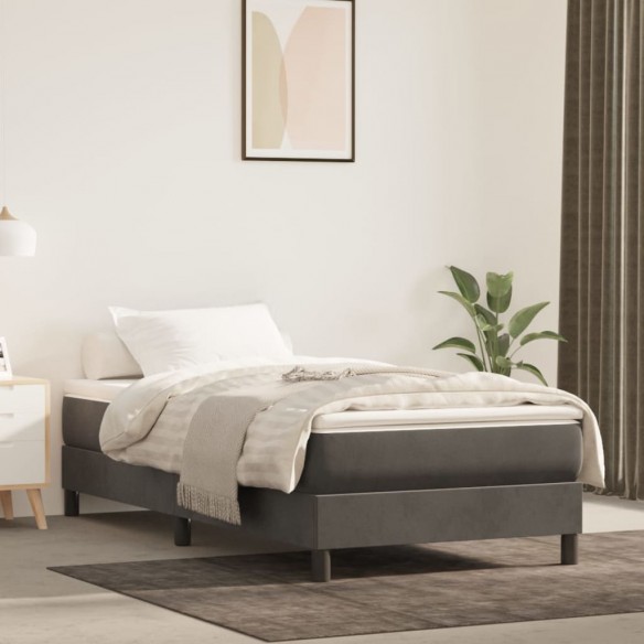 Lit avec matelas Gris foncé 100x200 cm