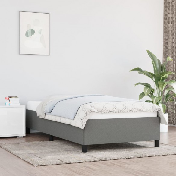 Lit Gris foncé 100 x 200 cm Tissu