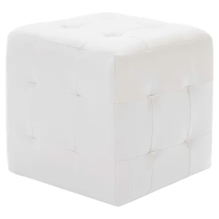 Poufs 2 pcs Blanc 30 x 30 x 30 cm Similicuir 2