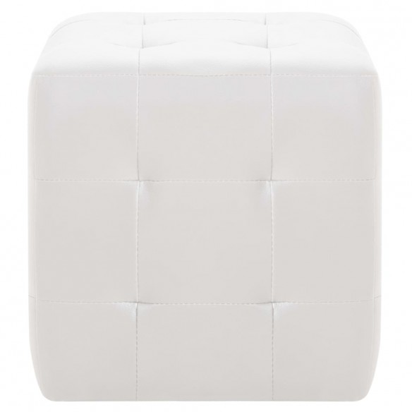 Poufs 2 pcs Blanc 30 x 30 x 30 cm Similicuir Poufs 2 pcs Blanc 30 x 30 x 30 cm Similicuir