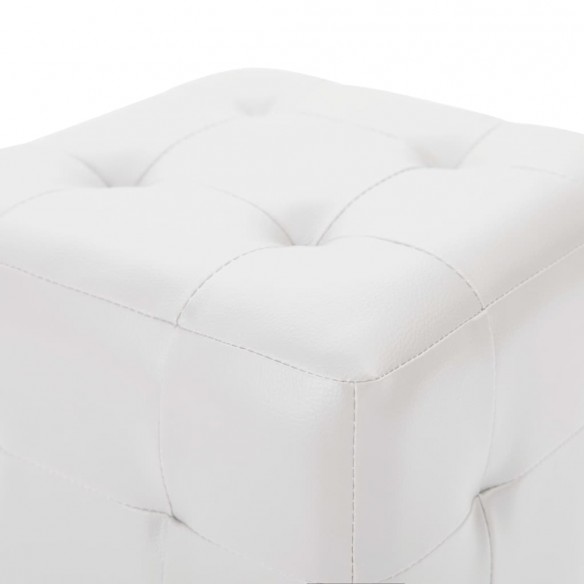 Poufs 2 pcs Blanc 30 x 30 x 30 cm Similicuir Poufs 2 pcs Blanc 30 x 30 x 30 cm Similicuir