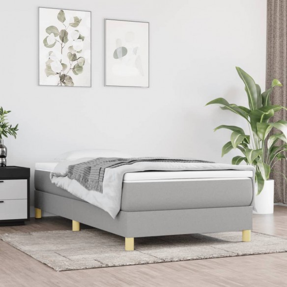 Lit avec matelas Gris clair 90x200 cm Tissu