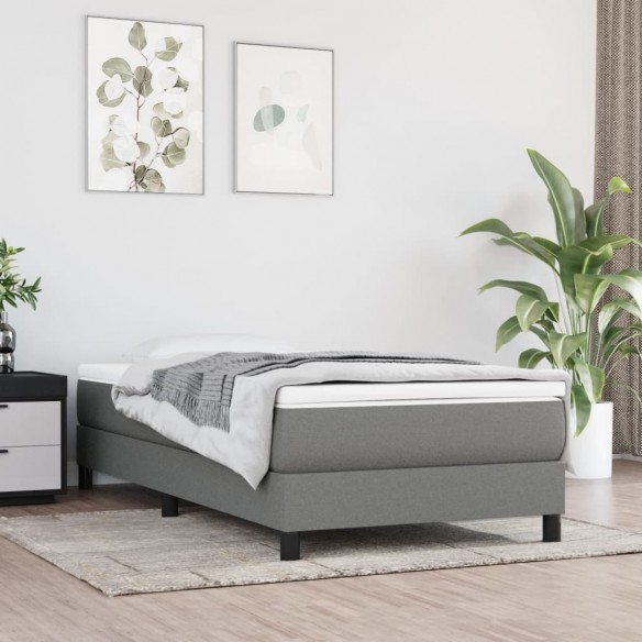 Lit Gris foncé 80x200 cm Tissu