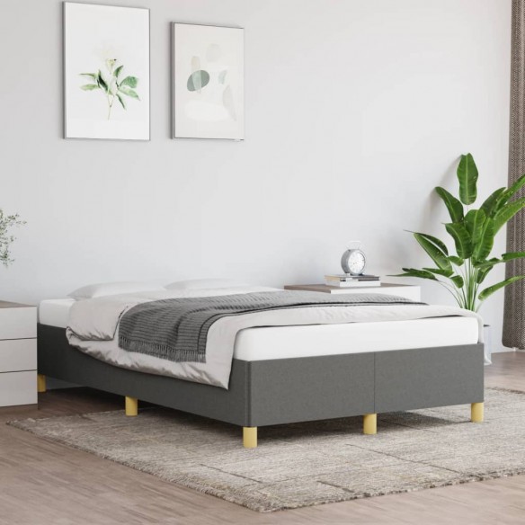 Lit Gris foncé 120 x 200 cm Tissu