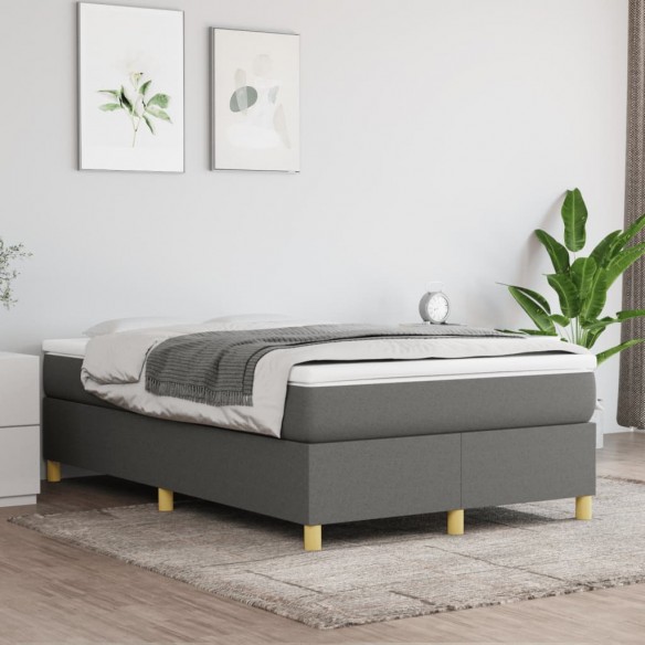 Lit Gris foncé 120x200 cm Tissu