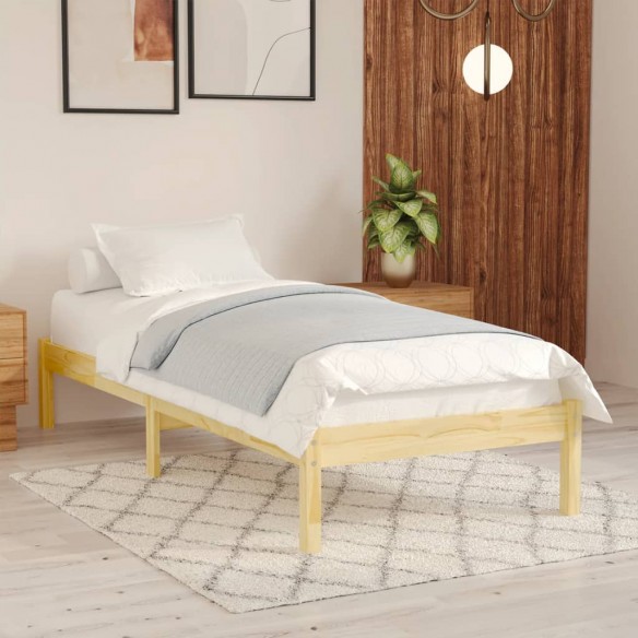 Lit bois de pin massif 90x200 cm