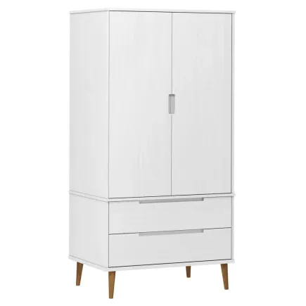 Garde-robe MOLDE Blanc 90x55x175 cm Bois massif de pin 2