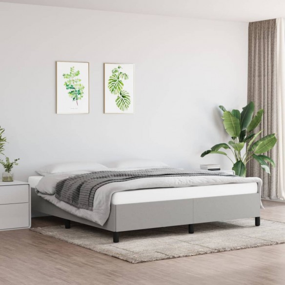 Lit Gris clair 160x200 cm Tissu