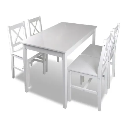 Ensemble de salle à manger 5 pcs Blanc 2
