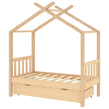 Lit d'enfant avec tiroir Bois de pin massif 70x140 cm 2