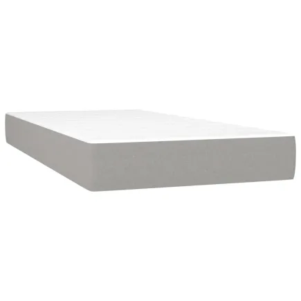 Matelas de lit à ressorts ensachés Gris clair 90x190x20cm Tissu 2