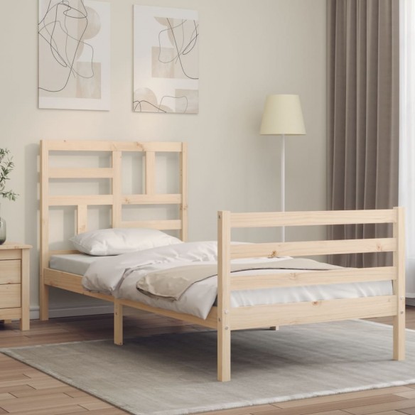 Lit avec tête de lit petit simple bois massif