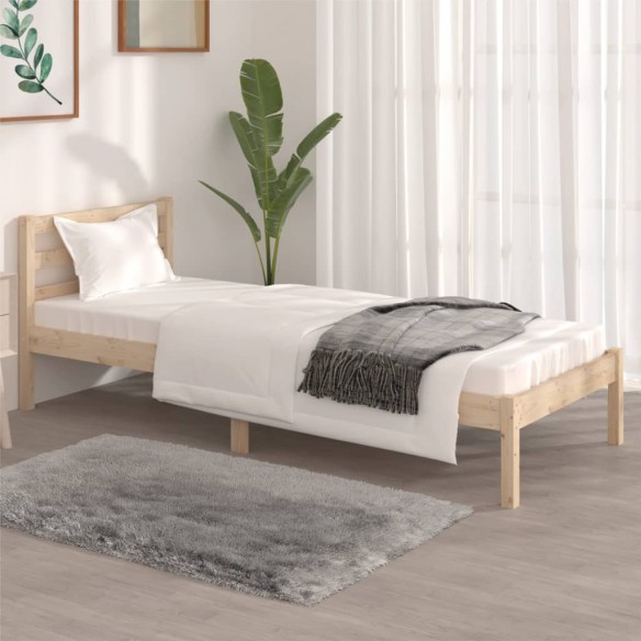 Lit bois de pin massif 75x190 cm petit simple