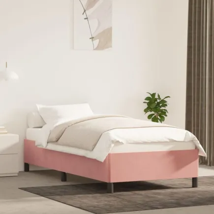 Lit Rose 90x200 cm Velours