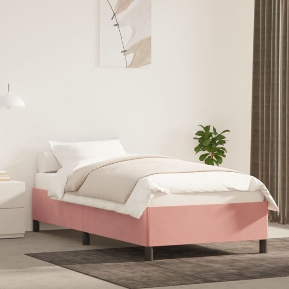 Lit Rose 90x200 cm Velours