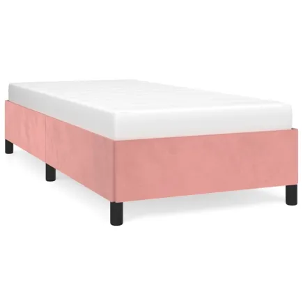 Lit Rose 90x200 cm Velours 2