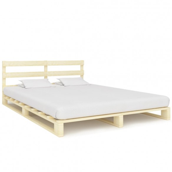 Lit de palette Bois de pin massif 160 x 200 cm