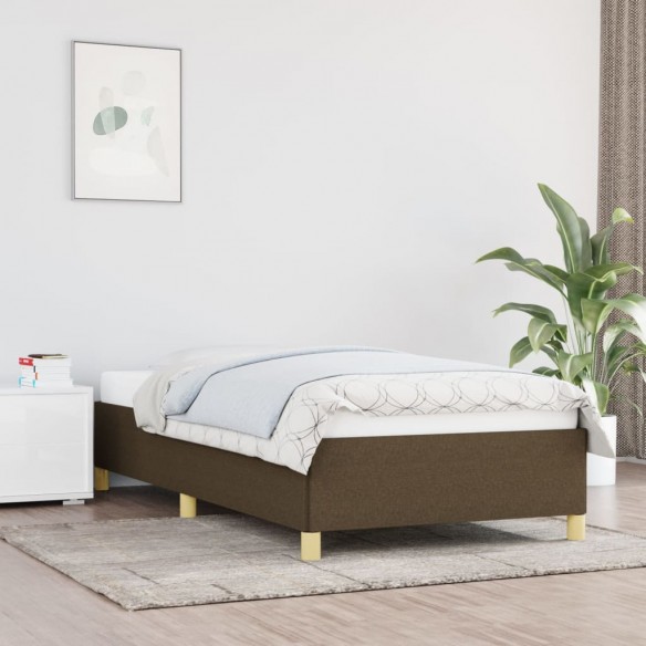 Lit Marron foncé 100x200 cm Tissu