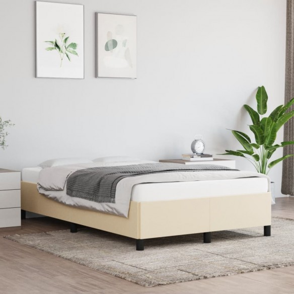 Lit Crème 120 x 200 cm Tissu